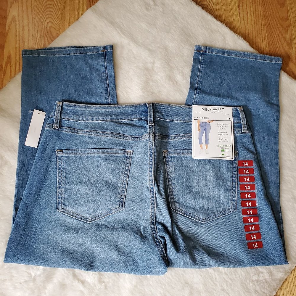 NWT NINE WEST CHRYSTIE STRETCH CAPRI JEANS - Picture 4 of 6
